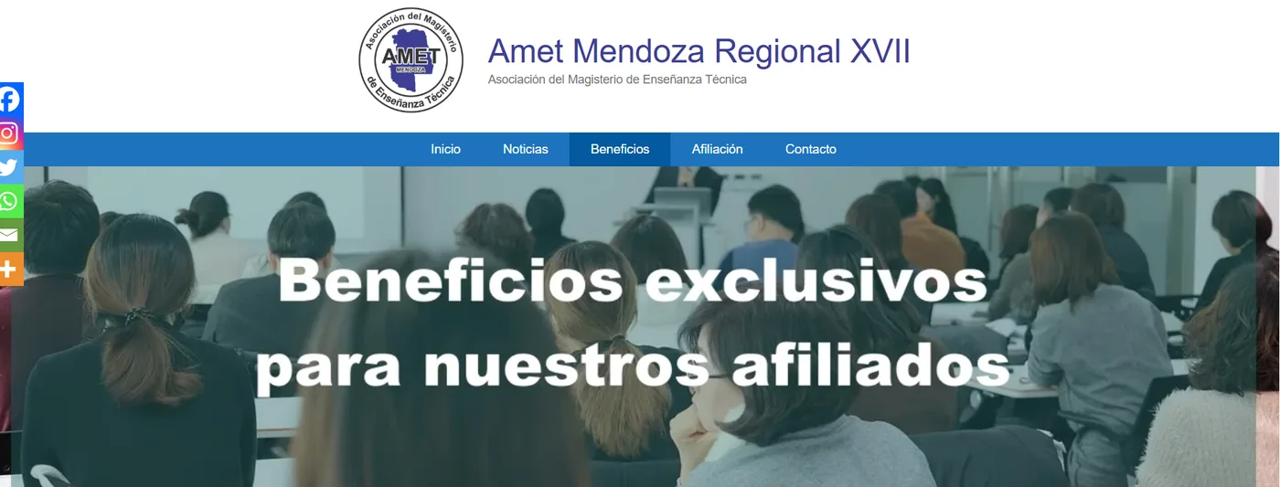 Captura del sitio web AMET Mendoza